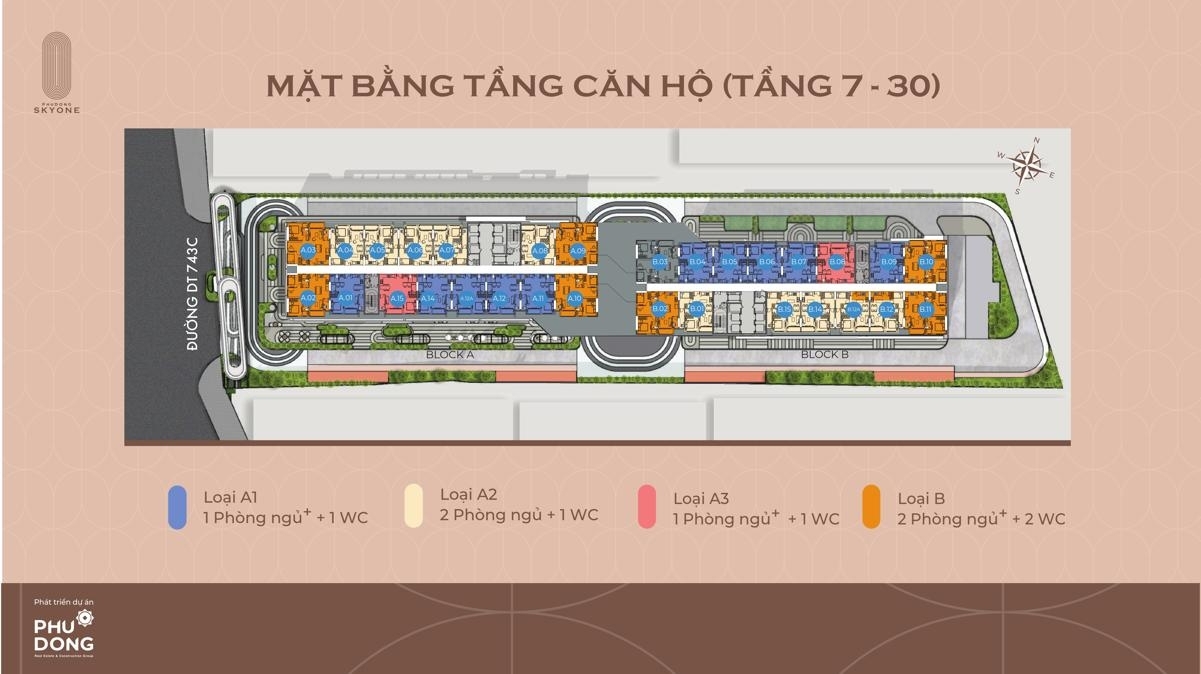 Mat Bang Tang 7 30 Phu Dong Sky One Mặt bằng tầng 7 - 30 dự án Phú Đông Sky One