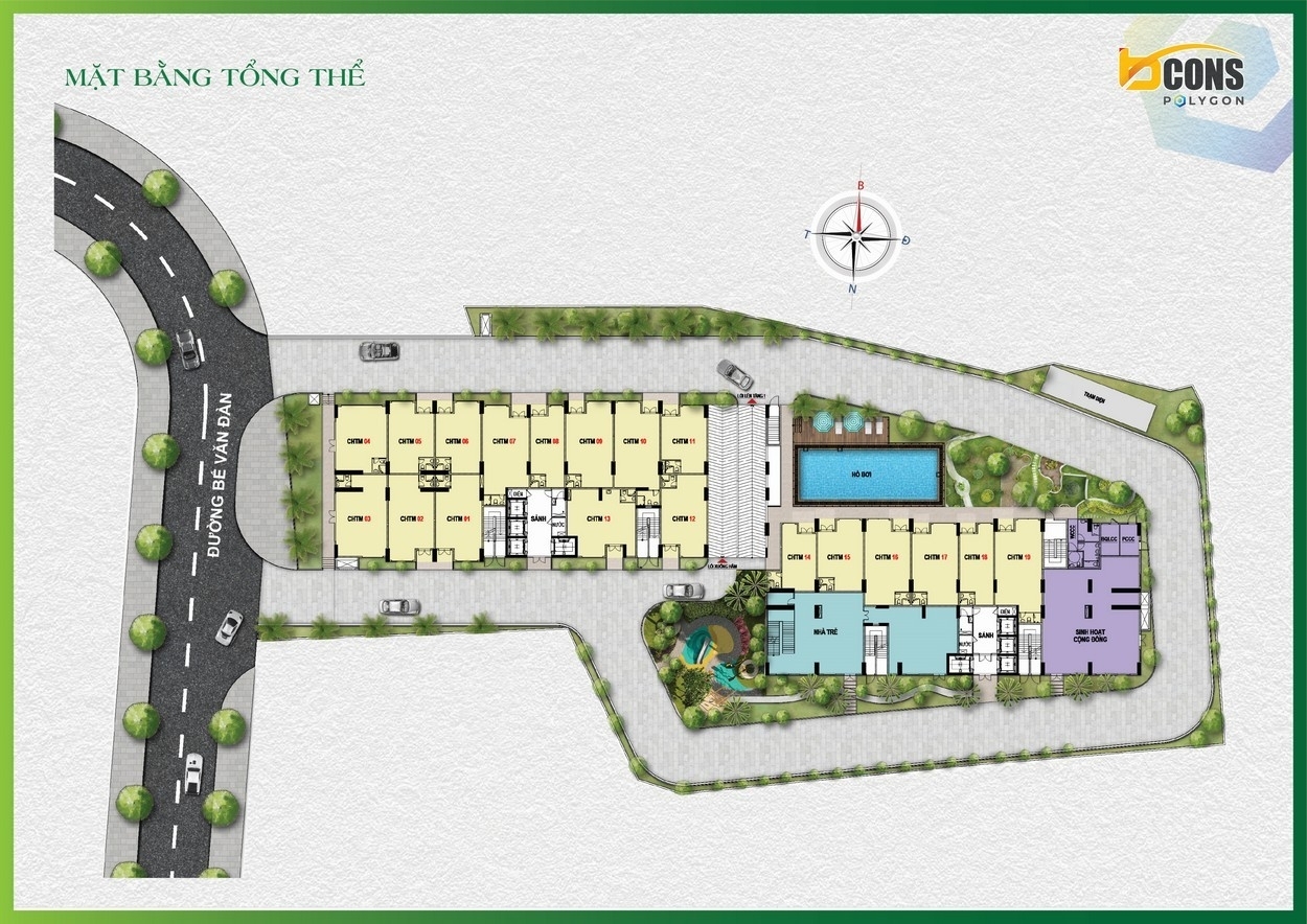 Mua Ban Du An Bcons Polygon Di An Binh Duong 1 Mặt bằng tổng thể dự án Bcons Polygon An Bình