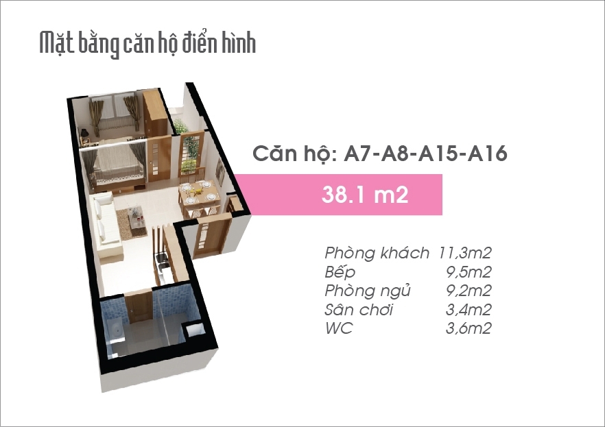 Thiet Ke Can Ho 38.1m2 Du An Can Ho Chung Cu Sen Hong Quan Thu Duc 1 Thiết kế căn hộ 38.1m² căn hộ dự án chung cư Sen Hồng